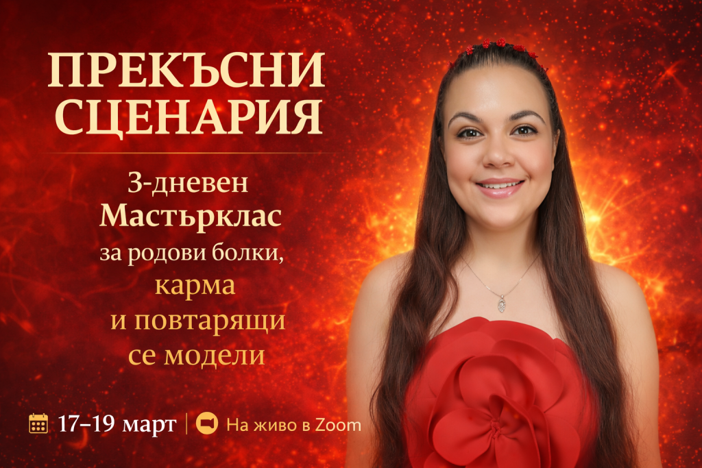 „ПРЕКЪСНИ СЦЕНАРИЯ“ 3-дневен мастърклас за родови болки, карма и повтарящи се модели